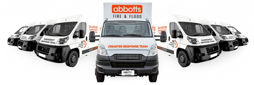 Abbott's Cleanup & Restoration fleet of service vans