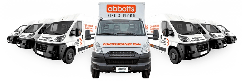 Abbott's Cleanup & Restoration fleet of service vans